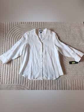 Lauren Ralph Lauren White Linen Blouse NWT